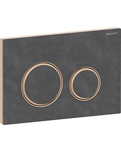 Geberit Sigma 50 Round Betätigungsplatte 115650JM1 Platte/Taste Mustang schiefer, Ring rotgold, für 2-Megen-Spülung