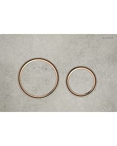 Geberit Sigma 50 Round actuator plate 115650JV1 Plate/button chrome-plated, concrete look, ring rose gold, for 2-meg flush