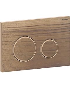 Geberit Sigma 50 Round flush plate 115650JX1 Plate/button chrome-plated, walnut, ring rose gold, for 2-meg flush