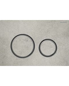 Geberit Sigma 50 Round actuator plate 115651JV1 Plate/button chrome-plated, concrete look, ring black chrome, for 2-meg flush