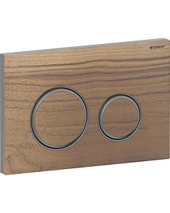 Geberit Sigma 50 Round Betätigungsplatte 115651JX1 Platte/Taste verchromt, Nussbaum, Ring schwarzchrom, für 2-Megen-Spülung