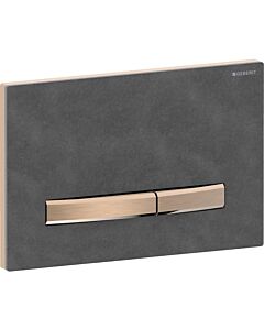 Geberit Sigma 50 Square Betätigungsplatte 115670JM2 Deckplatte Mustang Schiefer, Platte/Taste rotgold, für 2-Mengen-Spülung