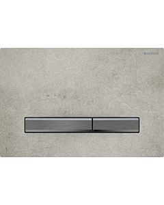 Geberit Sigma 50 Square Plaque d&#39;actionnement 115671JV2 Plaque de recouvrement aspect béton, plaque/bouton noir chromé, pour double chasse
