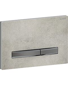 Geberit Sigma 50 Square Actuator plate 115671JV2 Cover plate concrete look, plate/button black chrome, for dual flush