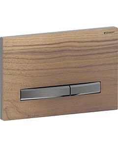 Geberit Sigma 50 Square Actuator plate 115671JX2 Cover plate American walnut, plate/button black chrome, for dual flush