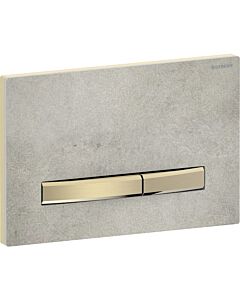 Geberit Sigma 50 Square Betätigungsplatte 115672JV2 Deckplatte Betonoptik, Platte/Taste Messing, für 2-Mengen-Spülung