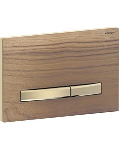 Geberit Sigma 50 Square Actuator plate 115672JX2 Cover plate American walnut, plate/button brass, for dual flush