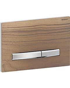 Geberit Sigma 50 Square Betätigungsplatte 115788JX2 Deckplatte Nussbaum amerikanisch, Platte/Taste verchromt, für 2-Mengen-Spülung