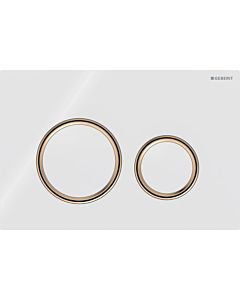 Geberit Sigma 50 Round actuator plate 115650SI1 plate/button white, ring rose gold, for 2-meg flush