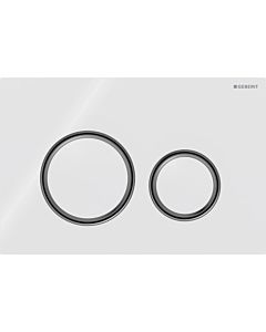 Geberit Sigma 50 Round actuator plate 115651SI1 plate/button white, ring black chrome, for 2-meg flush