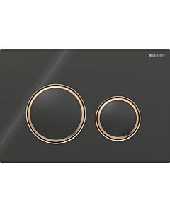 Geberit Sigma 50 Round actuator plate 115650SJ1 plate/button black, ring rose gold, for 2-meg flush