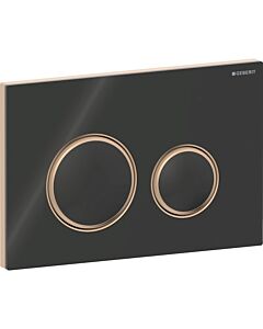 Geberit Sigma 50 Round actuator plate 115650SJ1 plate/button black, ring rose gold, for 2-meg flush