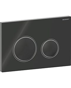 Plaque d&#39;actionnement ronde Sigma 50 115651SJ1 Geberit plaque/bouton noir, anneau chromé noir, pour chasse d&#39;eau 2 mégawatts