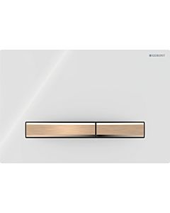 Geberit Sigma 50 Square Betätigungsplatte 115670112 Deckplatte weiß, Platte/Taste rotgold, für 2-Mengen-Spülung