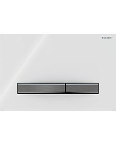 Geberit Sigma 50 Square plaque d&#39;actionnement 115671112 plaque de recouvrement blanc , plaque/bouton noir chromé, pour double chasse