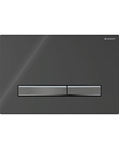 Geberit Sigma 50 Square Plaque d&#39;actionnement 115671DW2 Plaque de recouvrement noire, plaque/bouton noir chromé, pour double chasse