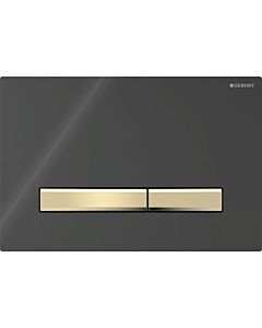 Geberit Sigma 50 Square Betätigungsplatte 115672DW2 Deckplatte schwarz, Platte/Taste Messing, für 2-Mengen-Spülung