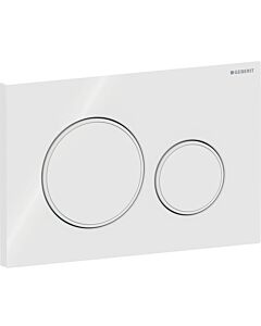 Geberit Sigma 20 Round Betätigungsplatte 115882111 Platte/Taste weiß, Ring weiß matt, für 2-Mengen-Spülung