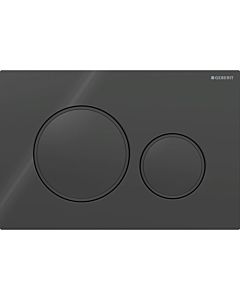 Plaque d&#39;actionnement ronde Geberit Sigma 20 115882DW1, plaque/bouton noir, anneau noir mat, pour double chasse d&#39;eau