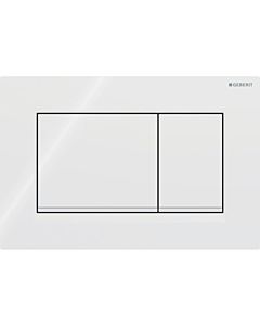 Geberit Sigma 20 Square plaque d&#39;actionnement 115883111 plaque/bouton blanc , rayures blanc mat, pour double chasse, plastique