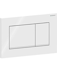 Geberit Sigma 20 Square plaque d&#39;actionnement 115883111 plaque/bouton blanc , rayures blanc mat, pour double chasse, plastique