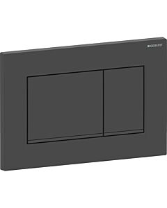 Geberit Sigma 20 Square actuator plate 115883161 plate/button matt black, stripes black, for dual flush, plastic