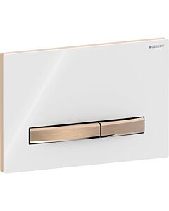Geberit Sigma 50 Square Betätigungsplatte 115670112 Deckplatte weiß, Platte/Taste rotgold, für 2-Mengen-Spülung