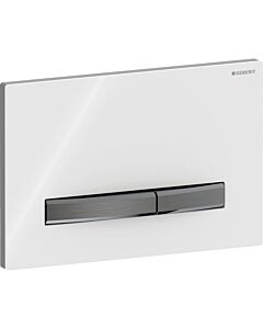 Geberit Sigma 50 Square actuator plate 115671112 cover plate white, plate/button black chrome, for dual flush