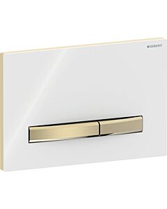 Geberit Sigma 50 Square plaque d&#39;actionnement 115672112 plaque de recouvrement blanc , plaque/bouton en laiton, pour double chasse
