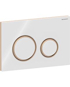Geberit Sigma 50 Round actuator plate 115650SI1 plate/button white, ring rose gold, for 2-meg flush