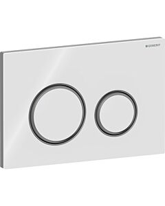 Geberit Sigma 50 Round Betätigungsplatte 115651SI1 Platte/Taste weiß, Ring schwarzchrom, für 2-Megen-Spülung