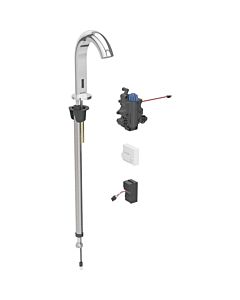 Geberit Piave Infrarot-Waschtischarmatur 116187211 mit Thermostatmischer, Standmontage, Netzbetrieb, UP-Funktionsbox, hochglanz-verchromt