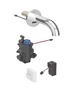 Geberit Piave Infrarot-Waschtischarmatur 116267211 17 cm, Wandmontage, Netzbetrieb, UP-Funktionsbox, mit Thermostatmischer, hochglanz-verchromt