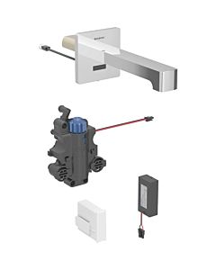 Geberit Brenta Infrarot-Waschtischarmatur 116278211 17 cm, Wandmontage, Batteriebetrieb, UP-Funktionsbox, mit Thermostatmischer, hochglanz-verchromt