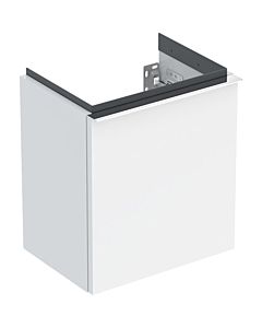 Geberit iCon lave-mains meuble bas 502300012 37x41,5x27,9cm, porte 2000 , charnières à droite, blanc brillant, poignée chromée brillante