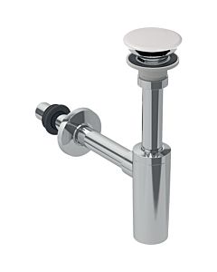 Geberit évier match0 151019011 d = 32 / 40mm, blanc valve, sortie horizontale, match1 / chromé brillant