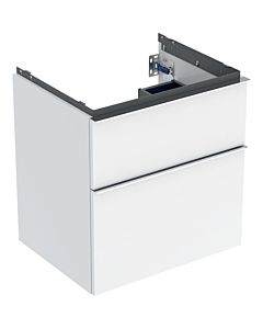 Geberit iCon meuble sous-vasque 502303012 59,2x61,5x47,6cm, 2 tiroirs, blanc /laqué brillant/poignée chromée brillante