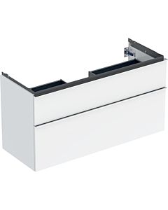 Geberit iCon meuble sous-vasque 502306012 118,4x61,5x47,6cm, 2 tiroirs, blanc /laqué brillant/poignée chromée brillante
