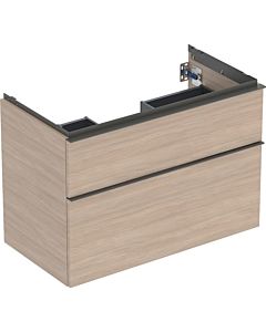 Geberit iCon meuble sous-vasque 502305JH1 88,8x61,5x47,6cm, 2 tiroirs, poignée chêne/lave mat
