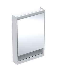 Geberit One armoire à glace 505831002 60x90x15cm, avec niche, porte 2000 , butée à droite, blanc / aluminium thermolaqué