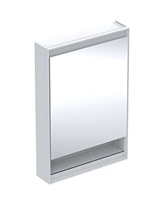 Geberit One armoire de toilette 505830002 60x90x15cm, avec niche, porte 2000 , charnière à gauche, blanc / aluminium thermolaqué
