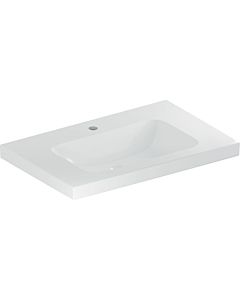 Geberit iCon Light Waschtisch 501839006 75x48cm, Hahnloch mittig, ohne Überlauf, mit Ablagefläche, weiß KeraTect