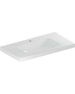 Geberit iCon lavabo lumineux 501840005 90x48cm, trou pour robinetterie au milieu, sans trop-plein, avec étagère, blanc