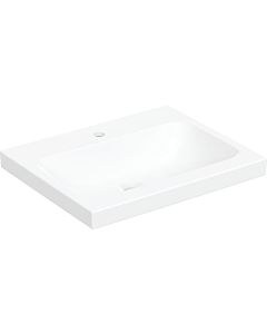 Geberit iCon vasque à poser 501847005 60x48cm, trou pour robinetterie au milieu, sans trop-plein, pour plan de travail, blanc
