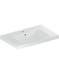 Geberit iCon light Waschtisch 501839001 75x48cm, Hahnloch mittig, mit Überlauf, mit Ablagefläche, weiß