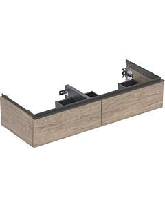 Geberit iCon meuble sous-vasque double 502314JR1 118,4x24,7x47,6cm, 2 tiroirs, poignée noyer/lave mat