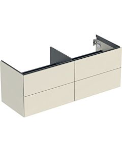 Geberit One meuble sous-vasque 505266004 133,2x50,4x47cm, 4 tiroirs, gris sable/laqué brillant