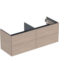 Geberit One meuble sous-vasque 505266005 133,2x50,4x47cm, 4 tiroirs, structure bois chêne/mélamine