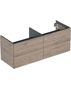 Geberit One meuble sous-vasque 505266006 133,2x50,4x47cm, 4 tiroirs, structure en bois hickory noyer/mélamine
