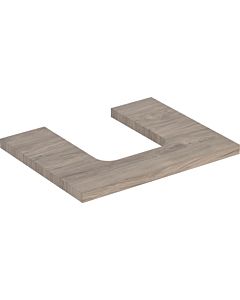 Geberit One Waschtisch-Platte 505271006 60 x 3 x 47 cm, Nussbaum hickory/Melamin Holzstruktur, Ausschnitt mittig